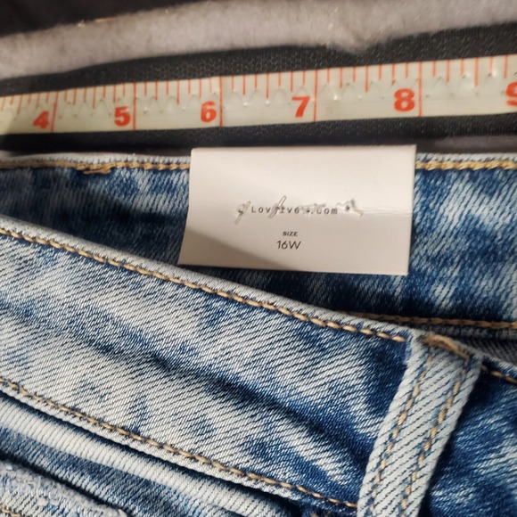 Lovervet by Vervet Flare Jeans Womens 16W High Rise Distressed Tummy Control - Picture 5 of 10